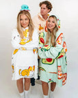 A cozy, oversized wearable blanket hoodie perfect for lounging, lazy days, and snuggling.