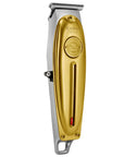 Quick charge beard trimmer featuring self-sharpening blades, adjustable length settings, and ergonomic design for precise trimming.
