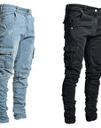 Baggy fit denim featuring distressed details and multiple pockets for tactical and casual wear.