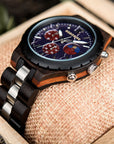 Luxury Wooden Chronograph Watch for Men - Premium Wooden Timepiece