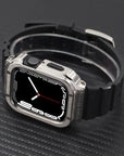 Premium Stainless Steel and Rubber Hybrid Watch Band - Durable & Stylish