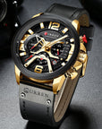 Military Leather Chronograph Wristwatch | Tactical and Durable Timepiece