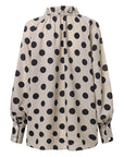 Women's bow stand collar blouse, Blouse with lantern sleeves for women, Women's elegant bow blouse, Lantern sleeve blouse with stand collar, Stylish blouse for ladies with bow detail, Feminine top with lantern sleeves, Women's fashion blouse with bow neckline, Stand collar blouse with bow accent, Chic blouse with lantern sleeves for females, Women's trendy top with bow and lantern sleeves,