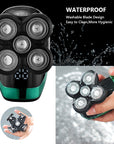 Cordless electric head shaver kit designed for a comfortable, close shave and bald head care.