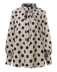 Women's bow stand collar blouse, Blouse with lantern sleeves for women, Women's elegant bow blouse, Lantern sleeve blouse with stand collar, Stylish blouse for ladies with bow detail, Feminine top with lantern sleeves, Women's fashion blouse with bow neckline, Stand collar blouse with bow accent, Chic blouse with lantern sleeves for females, Women's trendy top with bow and lantern sleeves,