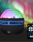 Aurora projector Sphere projector Aurora borealis light Relaxation ambiance Colorful mood lighting Ceiling light projector Magical atmosphere creator LED aurora effect Adjustable lighting settings Home relaxation device