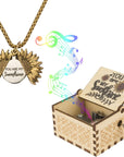 You Are My Sunshine music box, Musical box with You Are My Sunshine, Vintage music box, Hand-cranked music box, Wooden music box, Retro music box, Engraved music box, Keepsake music box, Melody music box, Decorative music box.