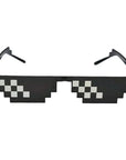 Urban-inspired sunglasses Retro pixelated sunglasses Streetwear sunglasses Bold statement eyewear Thug Life style shades Hip-hop culture sunglasses Attitude-packed sunglasses 8-bit pixel sunglasses Edgy urban eyewear Iconic street style sunglasses
