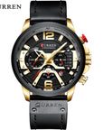 Military Leather Chronograph Wristwatch | Tactical and Durable Timepiece
