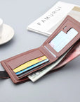 Men's Retro Woven Pattern Leather Wallet – Vintage & Stylish Bifold Wallet