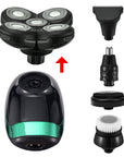 Waterproof, rechargeable electric shaver for sensitive skin, perfect for head shaving.