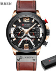 Military Leather Chronograph Wristwatch | Tactical and Durable Timepiece