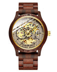 Classic Wooden Men's Mechanical Watch – Eco-Friendly & Sustainable Timepiece