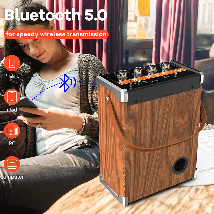 Karaoke Machine for Adults & Kids, Portable Bluetooth Speaker with 2 Wireless Karaoke Microphones, Home Karaoke System