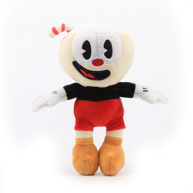 Cuphead merchandise Collectible plushies Video game plush dolls Cuphead characters Cartoon plush toys Mugman plushies Cute game character dolls Cuphead fan merchandise Stuffed Cuphead figures Animated plush collectibles