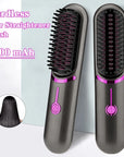 Wireless Hair Straightener Brush Fast Heated Straightener Brush Third Gear Adjustable Hair Curler Portable Heating Comb