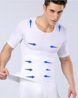 Male Chest Compression T-shirt Fitness Hero Belly Buster Slimming