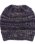 Mixed Color Knitted Wool Hat Ladies Non-labeled Ponytail Hat