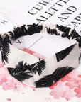 Women Retro Style Hairband floral Print Headband Cross