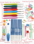 Crochet Set Handmade Wool Crochet Crochet Tool Set Combination Bag Metal Aluminum Yarn Needle