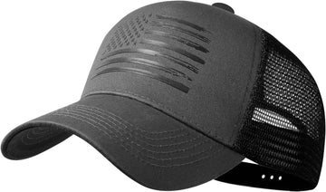 Baseball Cap American Flag Trucker Hat for Men Women 3D Embossed Logo Adjustable Outdoor Mesh Snapback Hat