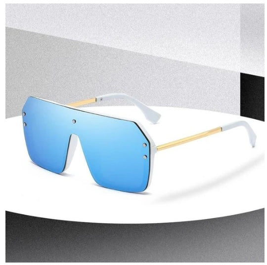 Oversize Sunglasses Fashion Style Square Sun Glasses  One Pieces Mirror Lens UV400 Women Men Brands