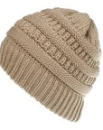 Mixed Color Knitted Wool Hat Ladies Non-labeled Ponytail Hat