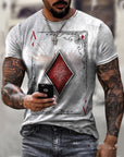 Playing Card Printing Men's T-Shirt Top