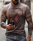 Playing Card Printing Men's T-Shirt Top