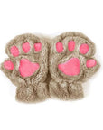 Winter Lovely Half Cover Paw Bear Cat Claw Gloves Short Finger