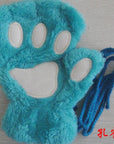 Winter Lovely Half Cover Paw Bear Cat Claw Gloves Short Finger