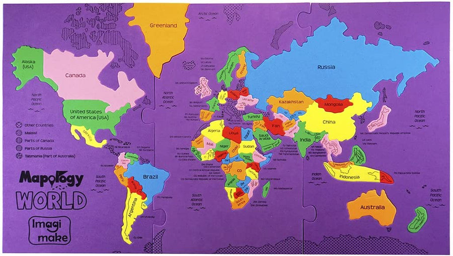 Mapology World Map Puzzle | Educational Toys for Kids 5-7 | Puzzles for Kids Ages 4-8 | Map of the World | 6 Year Old Boy Gifts & Girl Gifts