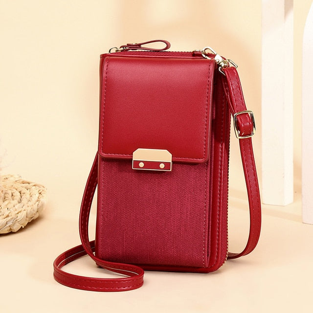 PU Leather Ladies Wallet Crossbody Bag