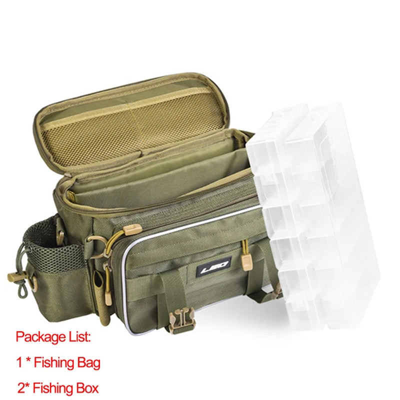 Lixada Fishing Backpack Waterproof Fishing Lures Reel Bag Adjustable Straps Fish Tackle Storage Bag +Fishing Tackle Boxes