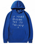 It's Too Late Hoodie - Trendy Streetwear Essential | Retro Oversized Graphic Print Hoodie