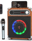 -S55 Singing Karaoke Machine, Bluetooth Speaker with 2 Karaoke Microphones, Home Karaoke System, FM Radio