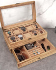 Watch Box - 10 Slot Watch Case for Men Women, Wooden Watch Holder Organizer Display for Mens