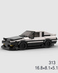 AE86 replica toy car Building blocks drift car Black and white toy car model Iconic AE86 building blocks set Drift car brick toy Collectible car building kit Customizable toy car replica Detailed brick car construction set Toy car for drifting enthusiasts AE86-inspired brick toy