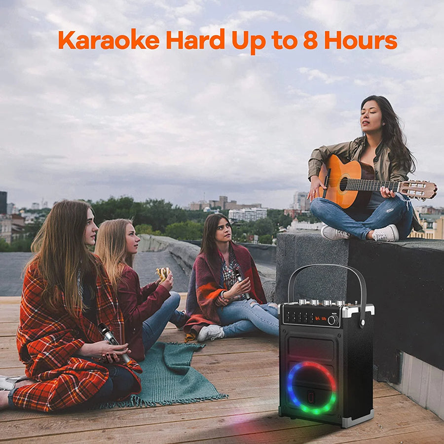 Bluetooth Karaoke Machine for Adult, Singing Machine Karaoke System with 2 Karaoke Microphones