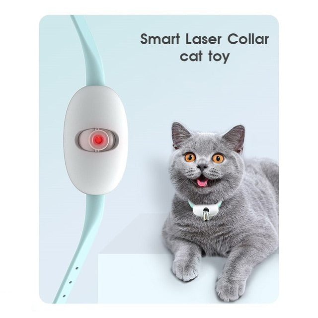 Automatic laser toy for cats Interactive cat toy collar Laser beam cat collar Hands-free cat entertainment Adjustable laser settings Safe laser toy for cats Auto laser chase collar Engaging cat exercise collar Stimulating cat playtime device Convenient cat entertainment solution