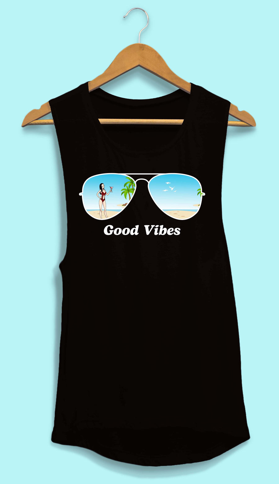 Aviator Bride Vibes 😎  | Beach Vibes - Bachelorette Beach Party Flowy Muscle Tank Tops