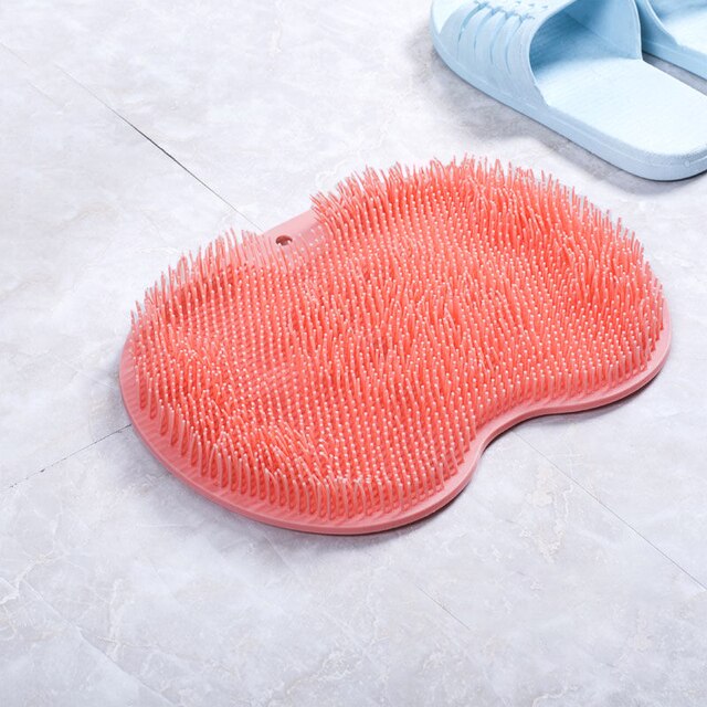 Bath mat back massage brush Silicone massage bristle mat Shower exfoliating mat Spa-like bath experience Non-slip massage bath mat Relaxing shower accessory Rejuvenating bath brush Silicone bristle shower mat Shower safety and comfort Self-care shower essential