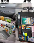 Multifunctional Car Seat Organizer Oxford Fabric Felt Car Back Multi Pocket Storage Bag with Tablet Holder Protector for Kids