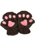 Winter Lovely Half Cover Paw Bear Cat Claw Gloves Short Finger