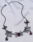 Halloween Spider And Spider Web Necklace Personality Clavicle Necklace Fashion Jewelry Accessories