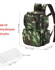 Lixada Fishing Backpack Waterproof Fishing Lures Reel Bag Adjustable Straps Fish Tackle Storage Bag +Fishing Tackle Boxes