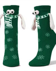 Couple Magnetic Handle Cute Hand Socks Christmas