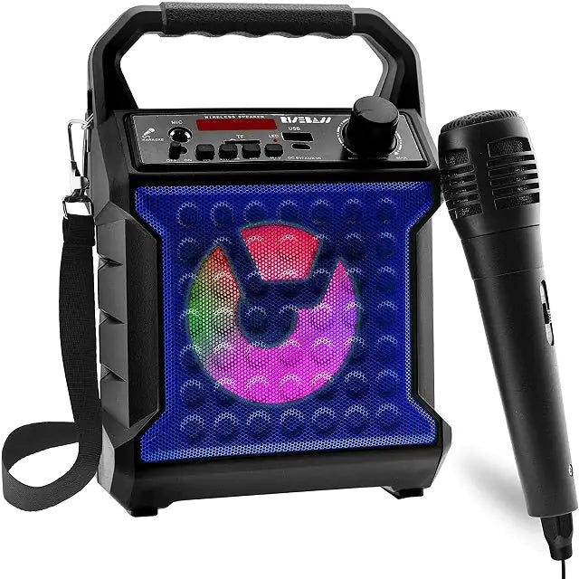 Risebass Portable Karaoke Machine with Microphone - Home Karaoke System with Party Lights for Kids and Adults