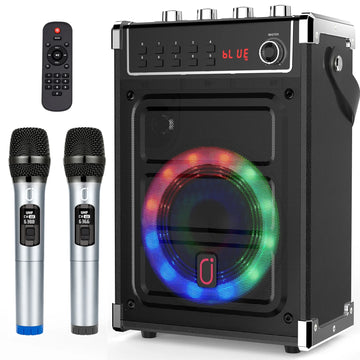 Bluetooth Karaoke Machine for Adult, Singing Machine Karaoke System with 2 Karaoke Microphones