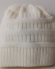 Mixed Color Knitted Wool Hat Ladies Non-labeled Ponytail Hat